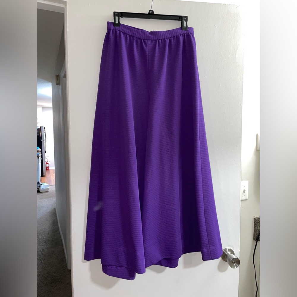 Purple large leg pants.